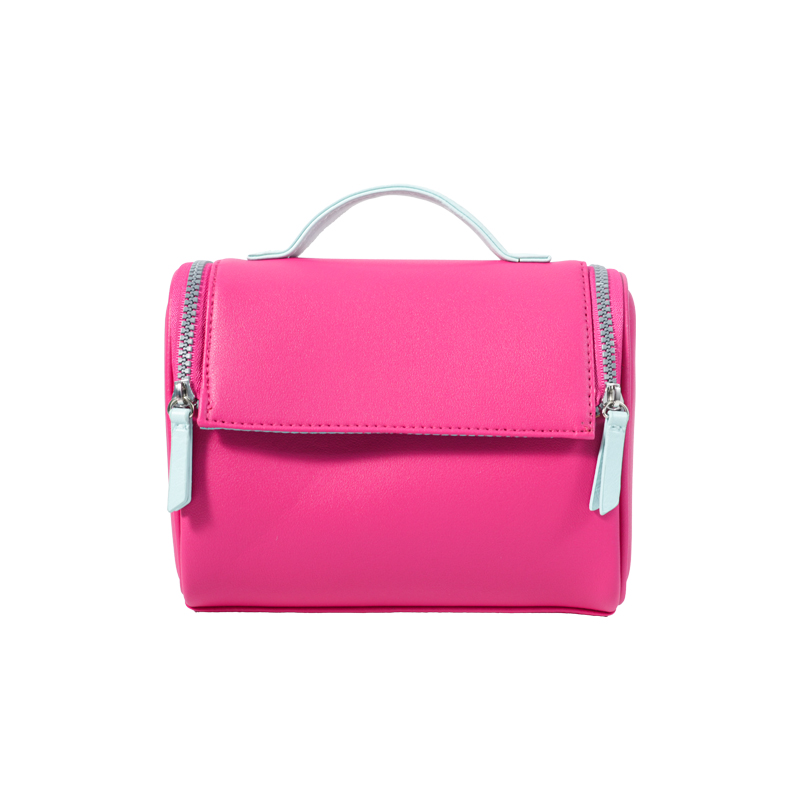 CB073 Flap Makeup Bag Dual Zipper Compact Cosmetic Pouch Wholesale