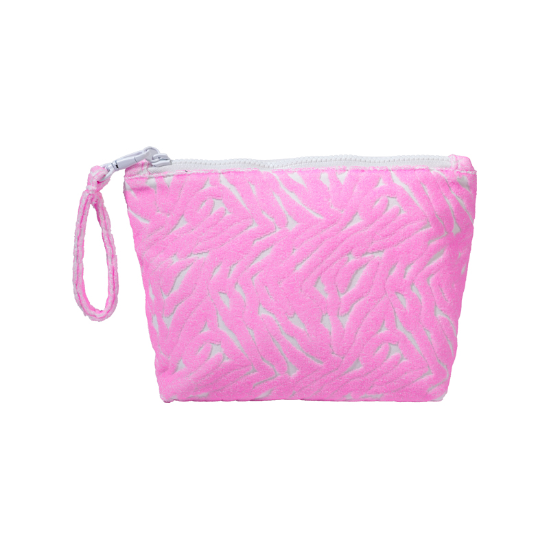 CB074/CB075 Soft Flocking Makeup Bag Flat Cosmetic Pouch Wholesale
