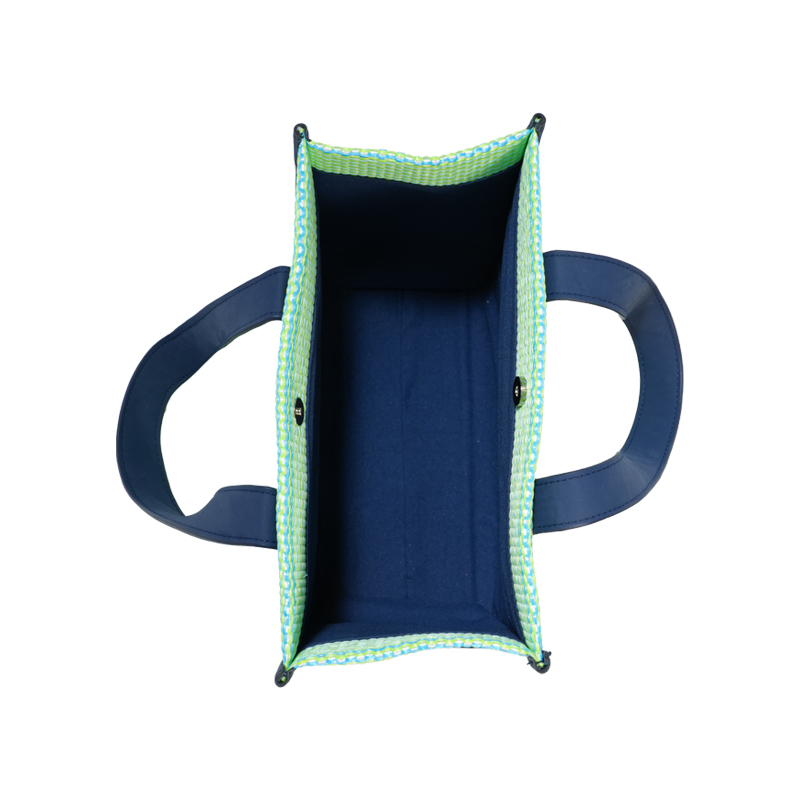 CB063 Изготовление на заказ классической плетеной сумки-тоут из веганской кожи с полосками