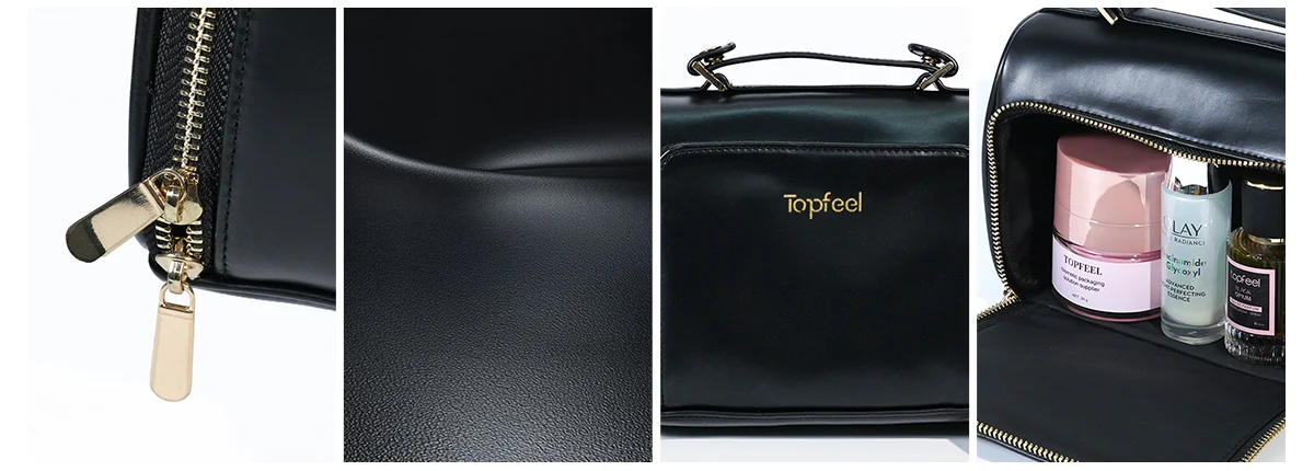 PU Black Cosmetic Handbag