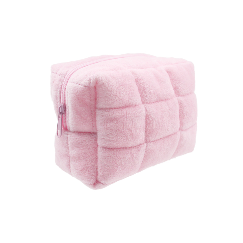 CB059 Private Label Cute Aesthetic Portable Plush Makeup Bag Factory