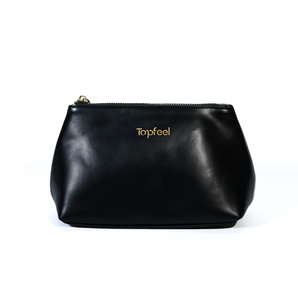 CB024 Black Matte PU Leather Makeup Pouch Supplier