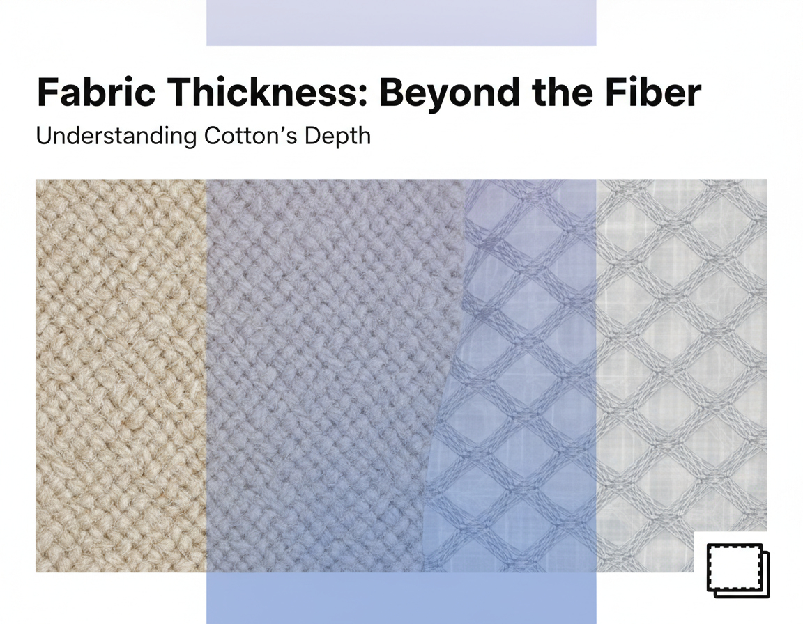 Close up textures of different cotton weaves showing depth