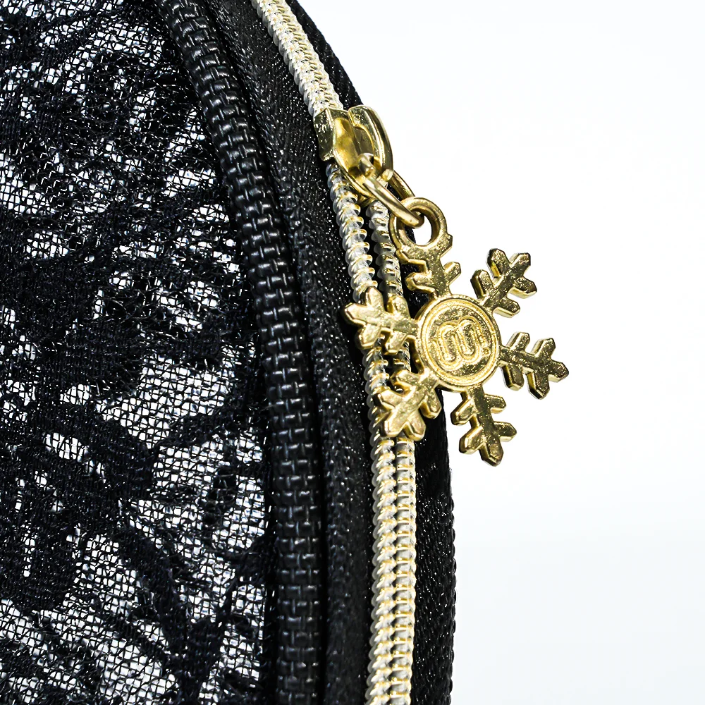 Элегантная черная кружевная прозрачная косметичка-органайзер CB004