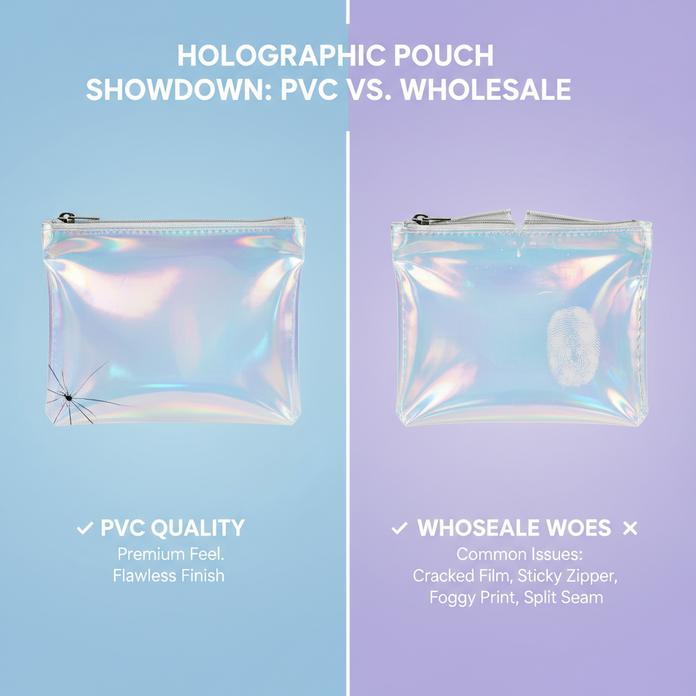Holographic Makeup Pouch Showdown: PVC vs Wholesale Options