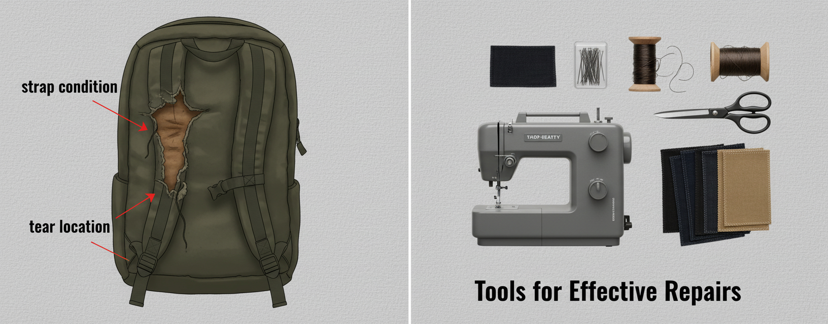 how to repair backpack strap