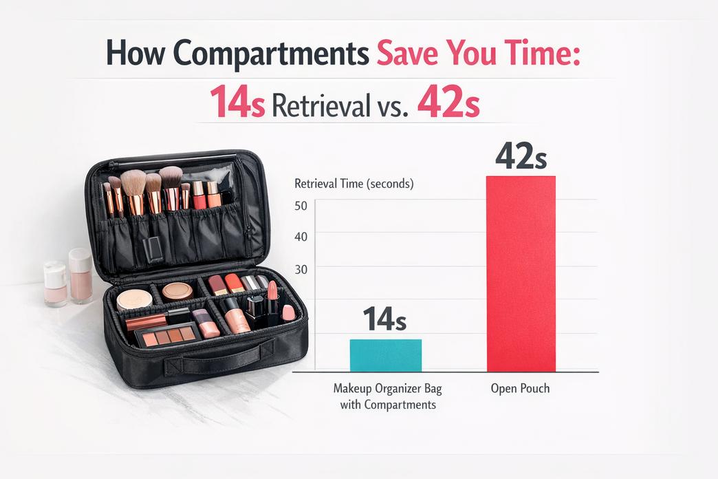 Why A Makeup Organizer Bag With Compartments Saves You Time 1