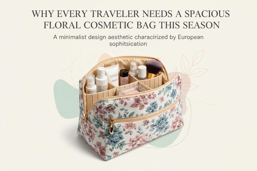Why Every Traveler Needs a Spacious Floral Cosmetic Bag This Season