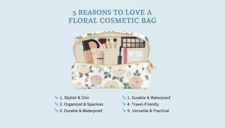 Why Every Traveler Needs A Spacious Floral Cosmetic Bag This Season 1